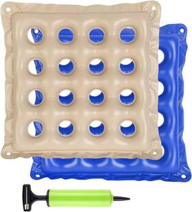 Nc1226 Brand Biginiwa Waffle Cushion 2 Pack - Inflatable Air With Pump Cream And Blue