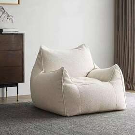 Sxbcyan-1011 Brand Sxbcyan Bean Bag Chair Cover Sofa Empty Pouf Sofa-beige White
