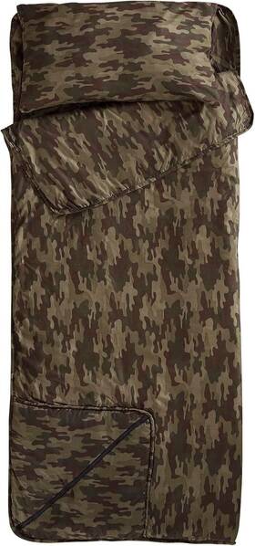 Brielle Home 807000279166 Foldable Lightweight Kid S Large Size 32 X 75 Inch Camo Green