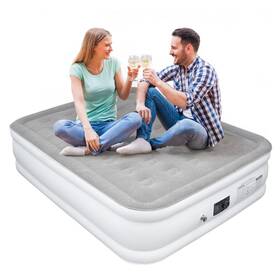 Brunnen 117596915015 Air Mattress With Built In Pump Queen Size 18 Inch Quick Inflation/deflation
