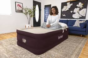 Bstway 826705633509 20-inch Air Mattress Bed Twin Size Built-in 120v Ac Pump Antimicrobial Coating