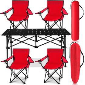 0482 Burbell 5 Pcs Summer Portable Camping Chair 19.69 X 31.5 Inches Red