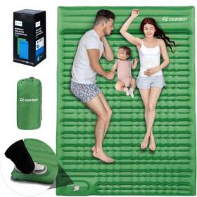 10002-c1222 Calmcrest Double Sleeping Pad For Camping 5 Inch Ultra-thick Inflatable Mat Full Green