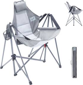 Adh-2hsr Camphor Designs Portable Swing Hammock Chair Foldable Recliner Rocking Oversized Grey