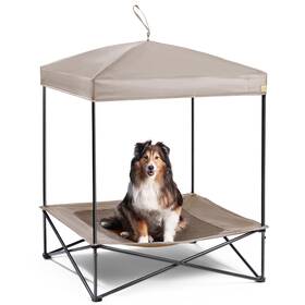 Canine Canyon 844093082525 Piper Pop-up Canopy Cot - Large Foldable Elevated Dog Bed With Waterproof Sha