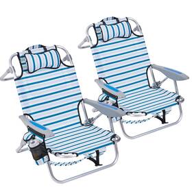 Canpsky 760518826287 2 Pack Lightweight Portable Camping Oversized White Striped 2pcs