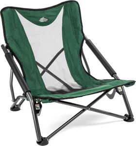 Cascade Mountain Tech 852724003825 Folding Camp Chair For Camping Low Profile Green