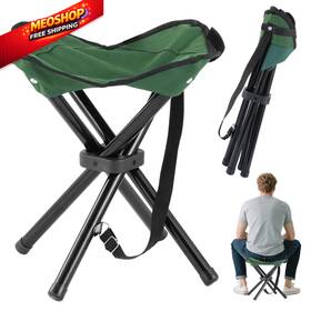 Cb-sijzdy01-4 Cebrabounze Portable Folding Camping Stool Travel Fishing Chair Quad Frame Green