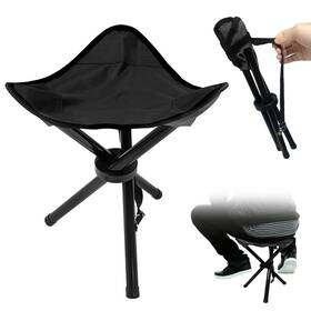 Zdsjd012 Cebrabounze Travel Folding Camping Stool 14.6 Inches Tripod 11 Inch X Black