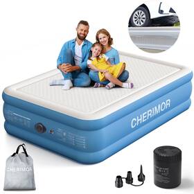 Cherimor 198168096505 Queen Air Mattress With Rechargeable Built In Pump Wireless Inflatab