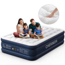 Cherimor 198168866016 Air Mattress Queen With Built In Pump And Quilted Topper 20 Inch Comfor