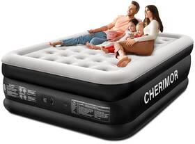 Cherimor 198715048117 Queen Air Mattress With Built-in Pump 18 Inch Raised Comfort 48hr Leak-proof Te