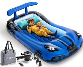Cherimor 198715442625 Inflatable Toddler Travel Bed With Safety Bumpers Portable Racecar
