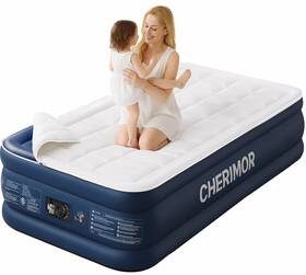 Ch02-txl20-bl Cherimor Twin Xl Air Mattress With Built-in Pump And Luxury Quilted Topper 80 Inch Length