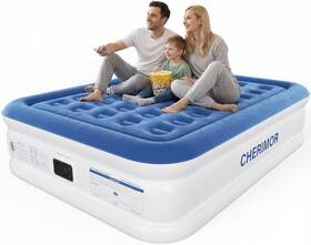 Cherimor Ch13-q-whbl Queen Air Mattress With Built-in Pump 18 Inch Raised Comfort 48hr Leak-proof Te