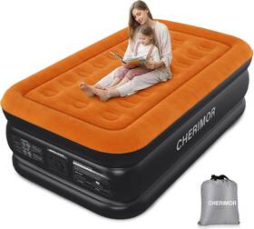 Cherimor Ch14-txl-bkor-u2 Twin Xl Air Mattress With Built-in Pump 80 Inch Extra Long Reinforced Sup