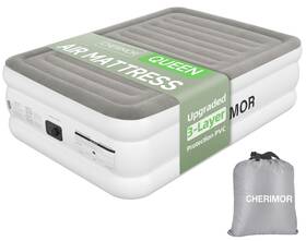 Ch15-q-whgr-u1 Cherimor Air Mattress Queen With Built In Pump 18 Inch Raised Comfort Antisag H