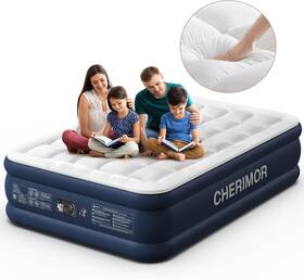 J-q-20-bewh Cherimor Air Mattress Queen With Built In Pump And Quilted Topper 20 Inch Comfort I