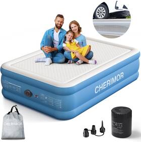 L-q-16-bewh Cherimor Queen Air Mattress With Rechargeable Built In Pump Wireless Inflatable