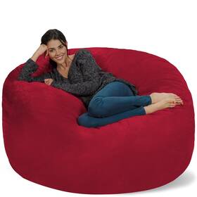 Cov-amz-5sk-ms02 Chill Sack Bean Bag Chair Cover 5-feet Microsuede - Cinnabar Only