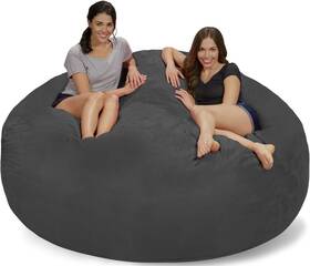 Cov-amz-7sk-ms03 Chill Sack Bean Bag Chair Cover 7-feet Microsuede - Charcoal Only
