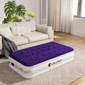 Chillsun 445025661639 Twin Air Mattress With Built In Pump For Guest And Home 16 Inch Inflatable Blow Up Ma
