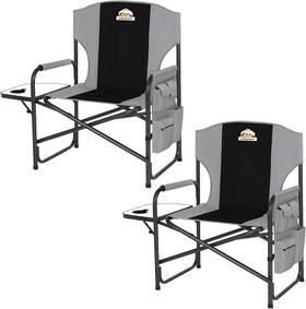 Cgus24a70gb60 Colegence Oversized Directors Camping Chair Set Of 2 Support 600 Lbs Twin Pack Black
