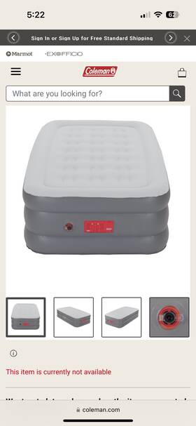 0916 Coleman Blow Up Mattress Twin Built In Pump