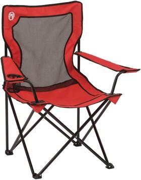 2000009889 Coleman Broadband Mesh Quad Camp Chair With Carry Bag And Cup One Size Red