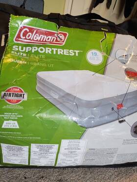 2000031095 Coleman Airbed 19 Inch Queen Air Mattress Fast Pump Elite Supportrest W Washa Topper
