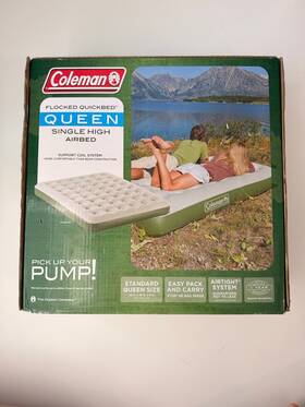 Coleman 2000031513 Nib Queen Flocked Quickbed Air Bed Soft Top Single High Double Lock Bag