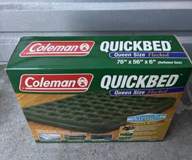 5998g320 Coleman Vintage 1999 Quickbed Green Queen Size Flocked Inflatable Air Mattress