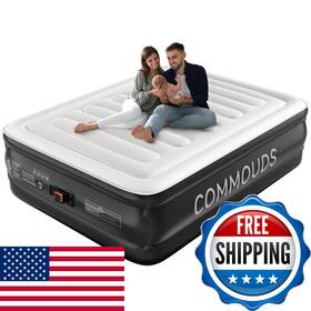 Commouds B0dfd3mgvn Queen Air Mattress 2000mah Battery Powered Pump 18 Raised Inflatable