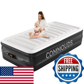Commouds B0dfd5kvp7 Twin Air Mattress Built-in Battery Powered Removable Pump 18 High
