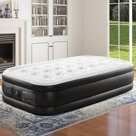 Qdc-d18in-t Concetta Twin Size 18 Inch Air Mattress Inflatable Bed With Built-in Pump Quick Setup