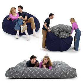 Cordaroys 817883026627 Plush Bean Bag - Convertible Chair Full Indigo