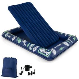 Us-2hcst05070 Costway Inflatable Kids Travel Bed Portable Air Mattress Set With Double-sided