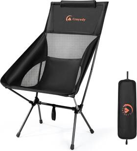 Lyy2405 Crnyudy Folding High Back Camping Chair For Outside Portable Camp Large Black