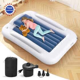 B0ddbg3g82 Deeteck Inflatable Toddler Travel Bed 60 Inch Portable Kids Air Mattress Set Electric