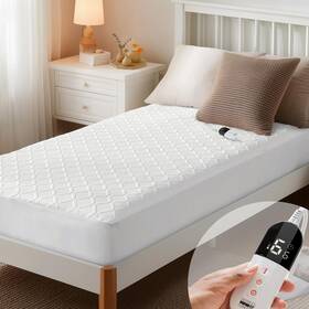 Doc55-1001 Degrees Of Comfort Heated Mattress Pad Twin Size Electric Bed Warmer With 6 Heat Settings 1-10