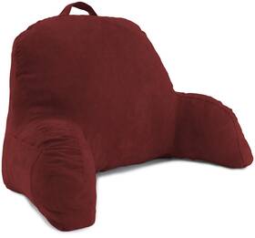 J-12-red Deluxe Comfort Microsuede Bed Rest - Backrest Pillow With Arms Pil