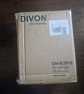 Divon Dn-b3918 Twin Air Mattress Inflatable 75x39x18 In For Adults