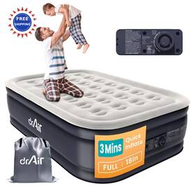 Dac-cbf01 Dr. Air Mattress 600 Lb Capacity 18 Raised Blow Up Honeycomb Design Full Built-in