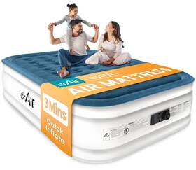 Dac-owq01 Dr. Air Queen Mattress With Built-in Pump 18 Inch Raised Blow Up - 800 Lbs
