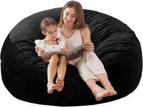 Bbcc-3 Edujin Removable Outer Cover Large Bean 3 Foot Classic Black