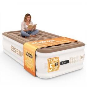 Eisenfuer 780745016930 Air Mattress Twin Xl 18 Raised Inflatable Bed With Built In Pump Extra Long