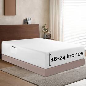 20rw-21in-fitted-king-white Elegant Comfort 1500 Premium Hotel Quality 18-24 Inches Deep - Extra Poc