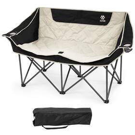 Elevon 810177858089 Camping Chair Oversized Loveseat Double 2 Person Outdoor Black/white