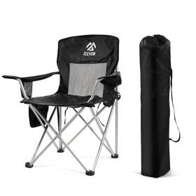Qd-el-fbc-blkn-1n Elevon Portable Outdoor Folding Chair Beach Camping Black