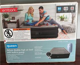 Embark 493370302025 Double High Queen Air Mattress With Built In Pump -